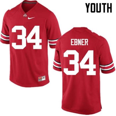 NCAA Ohio State Buckeyes Youth #34 Nate Ebner Red Nike Football College Jersey SAJ6645RG